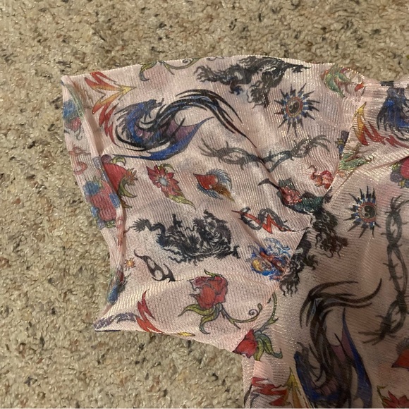 New Girl Order Dolls Kill 90s sheer tattoo print New School metallic mini dress - Picture 6 of 6